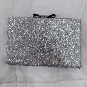 kate spade Silver Glitter Envelope Clutch